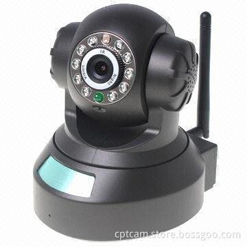 Black P2P Wireless IP Camera with IR-Cut and QR Code iPhone Android Quick-scan-and-view